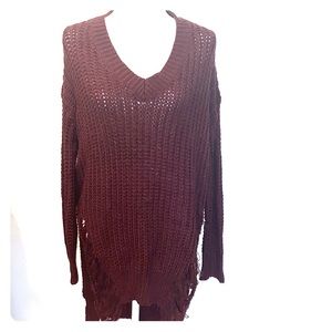 Maroon sweater dress